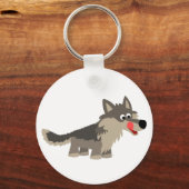 Cute Cartoon Hungry Wolf Sleutelhanger (Voorkant)