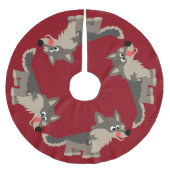 Cute Cartoon Hungry Wolf Tree Skirt Kerstboom Rok (Voorkant)