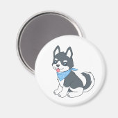 Cute Cartoon Husky Puppy Dog Magneet (Voorkant / Achterkant)