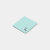 Cute Cartoon Husky Puppy Dog on Green Post-it® Notes (Schuin)