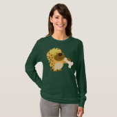 Cute Cartoon Hyena Crushing a Bone Women T-Shirt (Voorkant volledig)