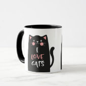 Cute Cartoon I Love Cats Mok (Voorkant links)