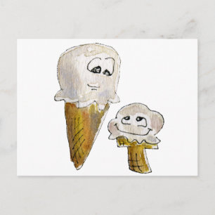 Cute Cartoon Ice Cream Cones Briefkaart
