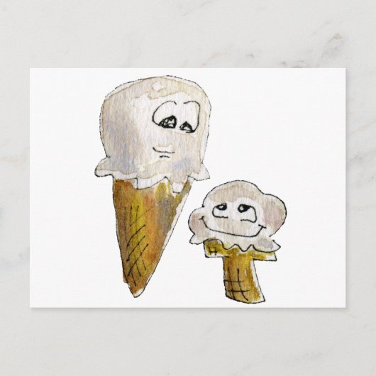 Cute Cartoon Ice Cream Cones Briefkaart (Voorkant)