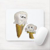 Cute Cartoon Ice Cream Cones Muismat (Met muis)
