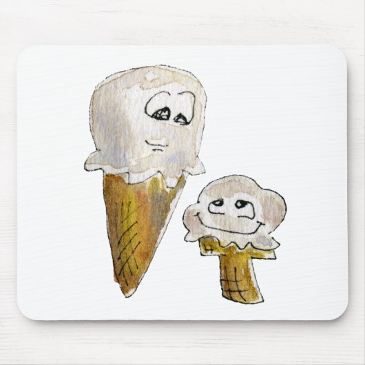 Cute Cartoon Ice Cream Cones Muismat (Voorkant)