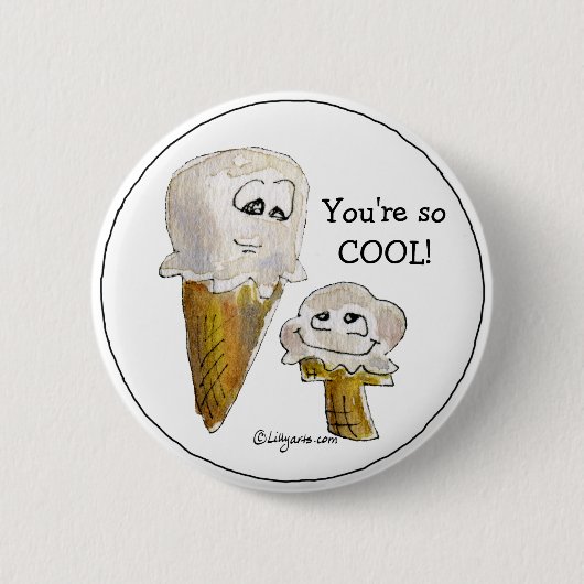 Cute Cartoon Ice Cream Cones Ronde Button 5,7 Cm (Voorkant)