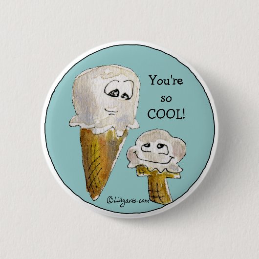 Cute Cartoon Ice Cream Cones Ronde Button 5,7 Cm (Voorkant)