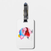 Cute Cartoon Ice Skating Pig Bagagelabel (Achterkant verticaal)