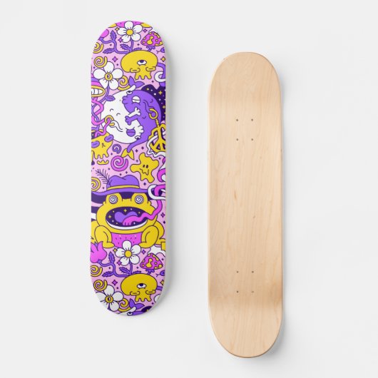 Cute Cartoon Illustration Persoonlijk Skateboard (Voorkant)