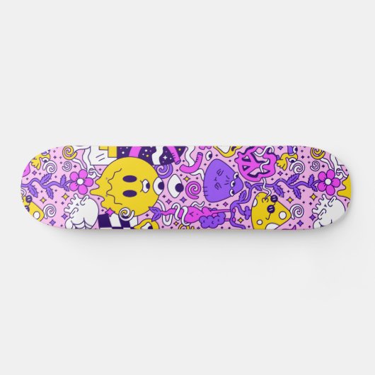 Cute Cartoon Illustration Skateboard (Horizontaal)