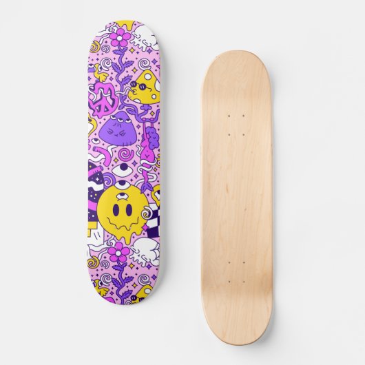 Cute Cartoon Illustration Skateboard (Voorkant)