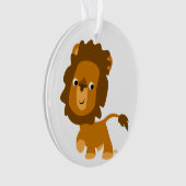 Cute Cartoon Inhoud Lion AcrylOrnament Ornament (voorkant)