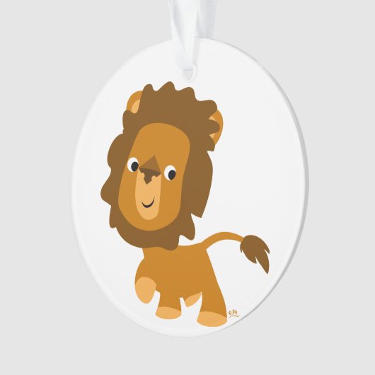 Cute Cartoon Inhoud Lion AcrylOrnament Ornament (voorkant)