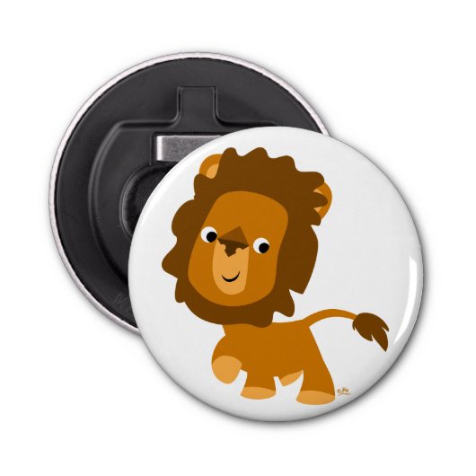 Cute Cartoon Inhoud Lion Knop Fles Opener (Voorkant)
