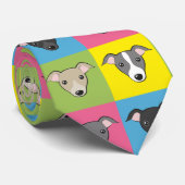 Cute Cartoon Italiaanse Greyhounds pop Patroon Stropdas (Opgerold)