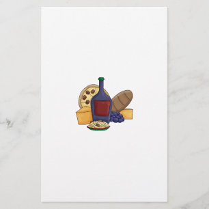 Cute Cartoon Italy Food Pasta Bread Wine Cheese Briefpapier