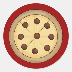 Cute Cartoon Italy Pizza Pie Delicious Meal Ronde Sticker
