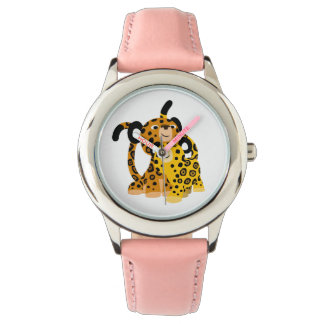 Cute Cartoon Jaguars in Love Watch Horloge