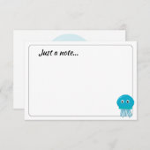 Cute Cartoon Jellyfish Custom Just a Note Notitiekaartje (Voorkant / Achterkant)