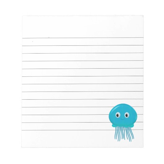 Cute Cartoon Jellyfish Lined Notitieblok (Voorkant)