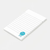 Cute Cartoon Jellyfish Lined Post-it® Notes (Schuin)