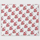 Cute Cartoon Jolly Santa Claus Laughing Ho Ho Ho Cadeaupapier (Vlak)