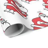 Cute Cartoon Jolly Santa Claus Laughing Ho Ho Ho Cadeaupapier (Rol Hoek)