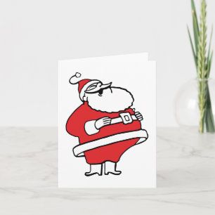 Cute Cartoon Jolly Santa Claus Laughing Ho Ho Ho Feestdagen Kaart