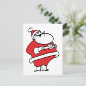 Cute Cartoon Jolly Santa Claus Laughing Ho Ho Ho Feestdagenkaart (Staand voorkant)