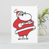 Cute Cartoon Jolly Santa Claus Laughing Ho Ho Ho Feestdagenkaart (Staand voorkant)