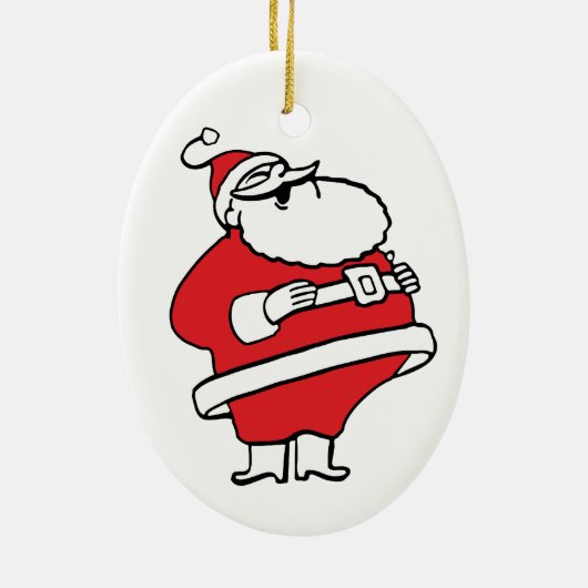 Cute Cartoon Jolly Santa Claus Laughing Ho Ho Ho Keramisch Ornament (Achterkant)