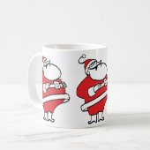 Cute Cartoon Jolly Santa Claus Laughing Ho Ho Ho Koffiemok (Voorkant links)