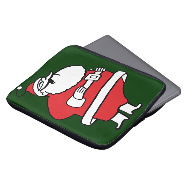 Cute Cartoon Jolly Santa Claus Laughing Ho Ho Ho Laptop Sleeve (Voorkant top)