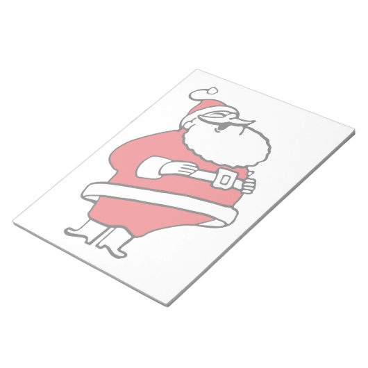 Cute Cartoon Jolly Santa Claus Laughing Ho Ho Ho Notitieblok (Schuin)