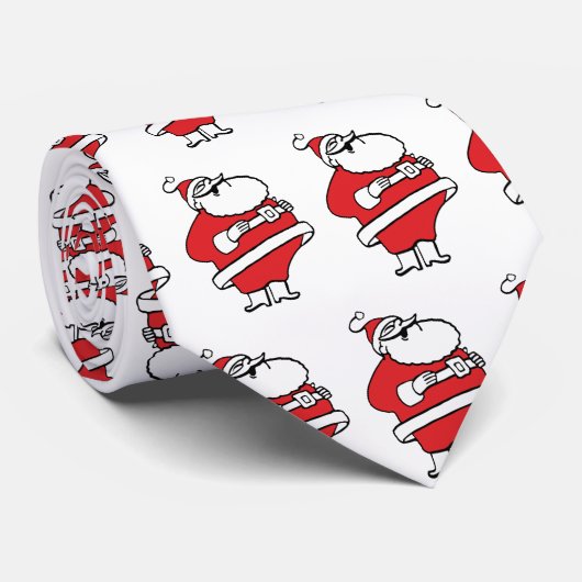 Cute Cartoon Jolly Santa Claus Laughing Ho Ho Ho Stropdas (Opgerold)