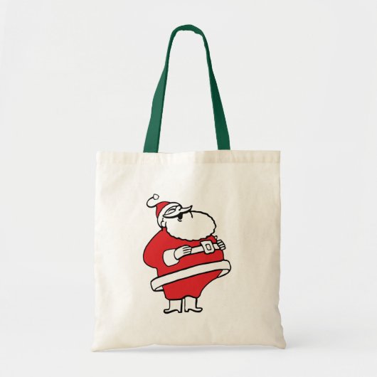 Cute Cartoon Jolly Santa Claus Laughing Ho Ho Ho Tote Bag (Voorkant)