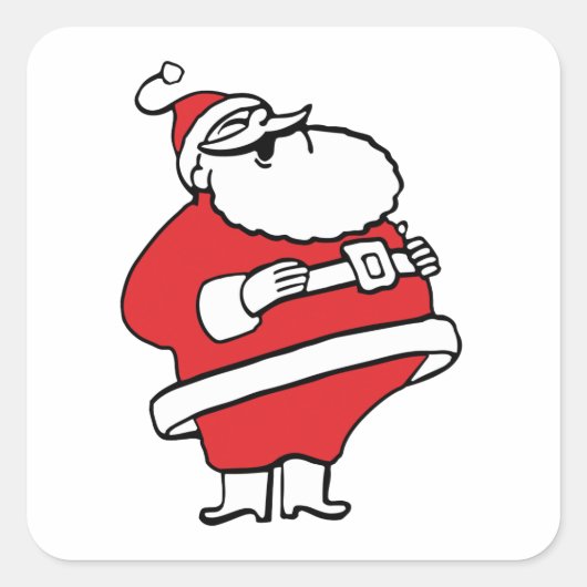 Cute Cartoon Jolly Santa Claus Laughing Ho Ho Ho Vierkante Sticker (Voorkant)