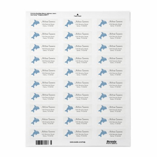 Cute Cartoon Jumping Dolphin Etiket (Full Sheet)