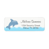 Cute Cartoon Jumping Dolphin Etiket (Voorkant)