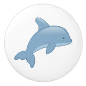 Cute Cartoon Jumping Dolphin Keramische Knop (Voorkant)