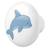 Cute Cartoon Jumping Dolphin Keramische Knop (Rechts)