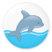 Cute Cartoon Jumping Dolphin Keramische Knop (Voorkant)
