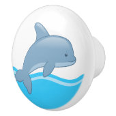 Cute Cartoon Jumping Dolphin Keramische Knop (Rechts)