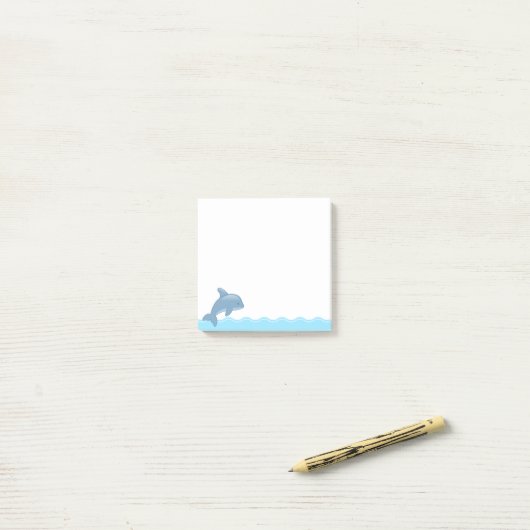 Cute Cartoon Jumping Dolphin Post-it® Notes (Op bureau)