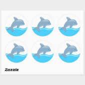 Cute Cartoon Jumping Dolphin Ronde Sticker (Vel)