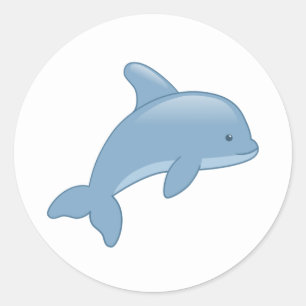 Cute Cartoon Jumping Dolphin Ronde Sticker