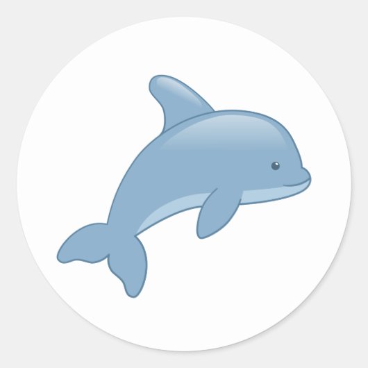 Cute Cartoon Jumping Dolphin Ronde Sticker (Voorkant)