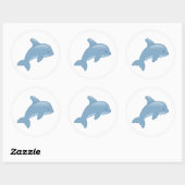 Cute Cartoon Jumping Dolphin Ronde Sticker (Vel)