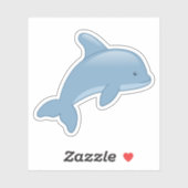 Cute Cartoon Jumping Dolphin Sticker (Vel)